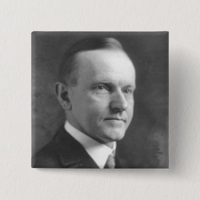 Calvin Coolidge 15 Cm Square Badge (Front)