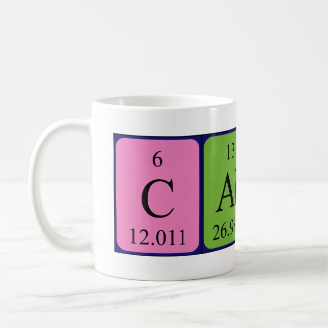 Calvin periodic table name mug (Left)