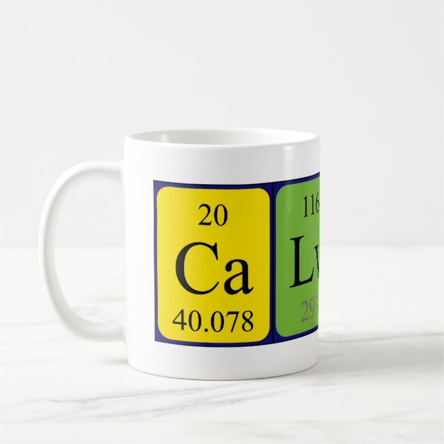Calvin periodic table name mug (Left)