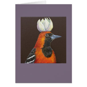 Calvin the hooded oriole card