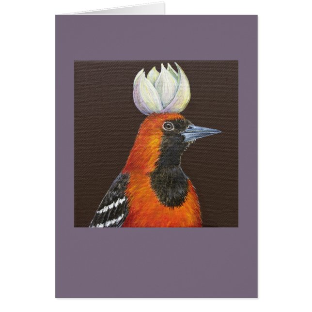 Calvin the hooded oriole card (Front)