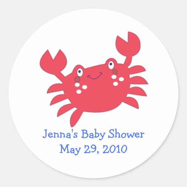 Calypso Under the Sea CRAB Favour Sticker (Front)