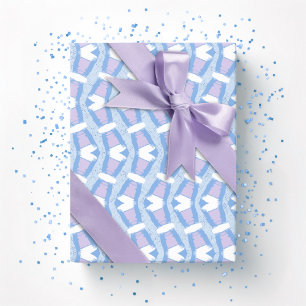 Calypso Wavy Stripe in Blue and Purple Wrapping Paper