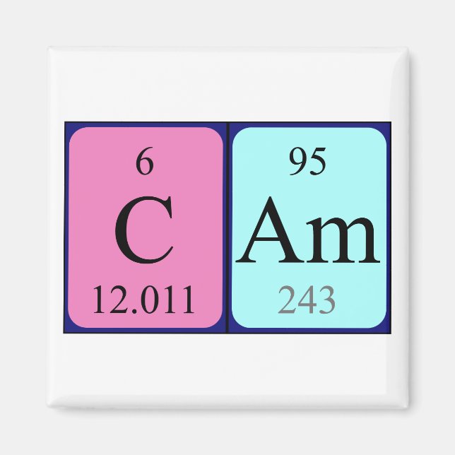 Cam periodic table name magnet (Front)