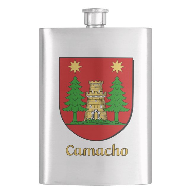 Camacho Heraldic Shield Hip Flask (Front)