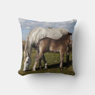 Camargue Horse Foal with Mother Cushion