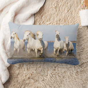 Camargue Horses Lumbar Cushion