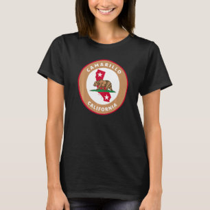 Camarillo California Ca Flag And Bear Badge Souven T-Shirt