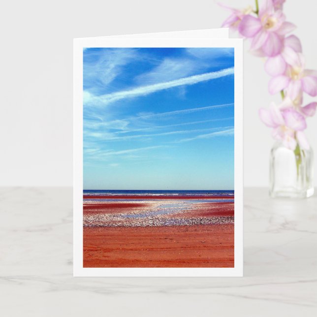 Camber Sands, Sunny Beach Landscape Card (Orchid)