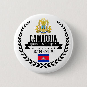 Cambodia 6 Cm Round Badge