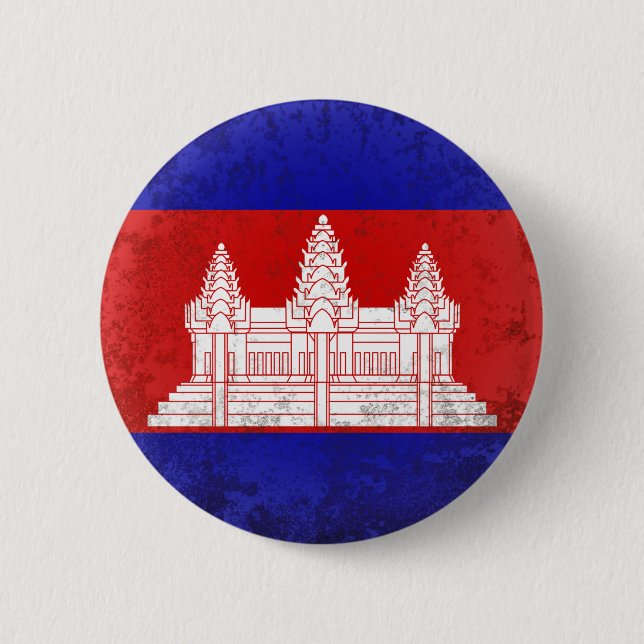 Cambodia 6 Cm Round Badge (Front)