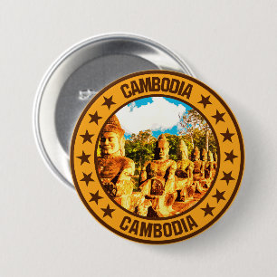 Cambodia 7.5 cm round badge