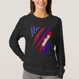 Cambodia American Grown Flag USA Patriot Heritage T-Shirt