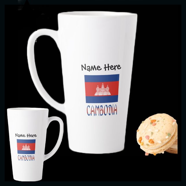 Cambodia and Cambodian Flag Personalised Large Lat Latte Mug (Creator Uploaded)