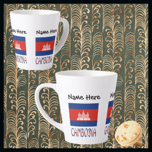 Cambodia and Cambodian Flag Personalised Small Lat Latte Mug