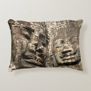Cambodia, Angkor Wat. Angkor Thom, Bayon Decorative Cushion