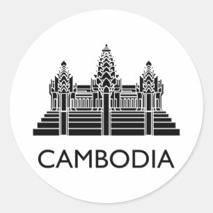 Cambodia Angkor Wat Classic Round Sticker