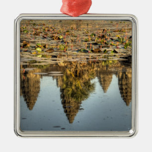 Cambodia, Angkor Wat. Reflection of temple Metal Ornament