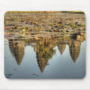 Cambodia, Angkor Wat. Reflection of temple Mouse Pad