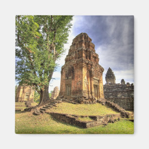 Cambodia, Angkor Wat. View of Bakong Temple. Magnet