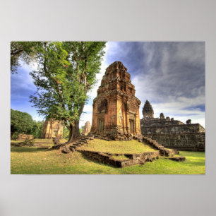 Cambodia, Angkor Wat. View of Bakong Temple. Poster