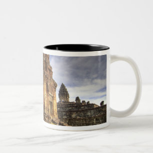 Cambodia, Angkor Wat. View of Bakong Temple. Two-Tone Coffee Mug