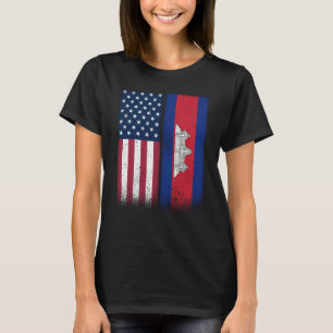 Cambodia Cambodia American Flags Proud USA Cambodi T-Shirt