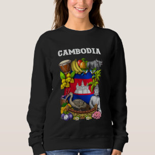 Cambodia Cambodian Flag Khmer Proud Cambodian Heri Sweatshirt