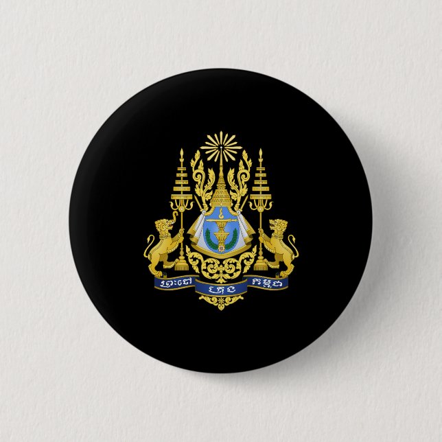Cambodia Coat of Arms 6 Cm Round Badge (Front)