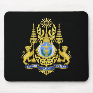 Cambodia country coat arms symbol emblem flag mouse pad