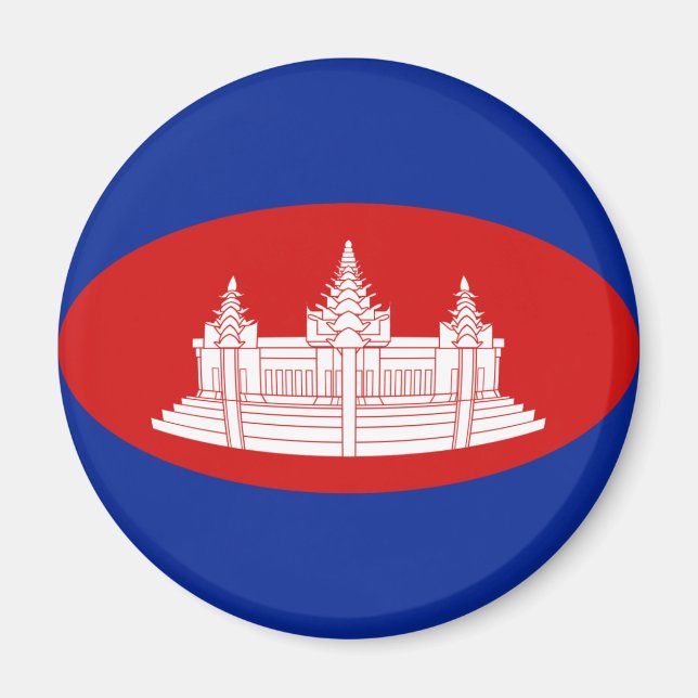 Cambodia Fisheye Flag Magnet (Front)