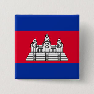 Cambodia Flag 15 Cm Square Badge