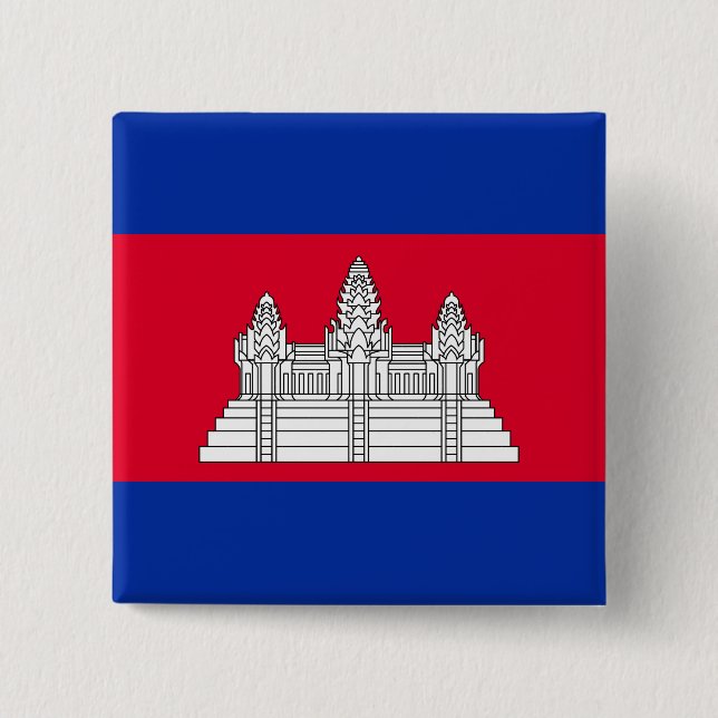 Cambodia Flag 15 Cm Square Badge (Front)