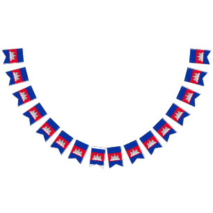 Cambodia flag bunting banner