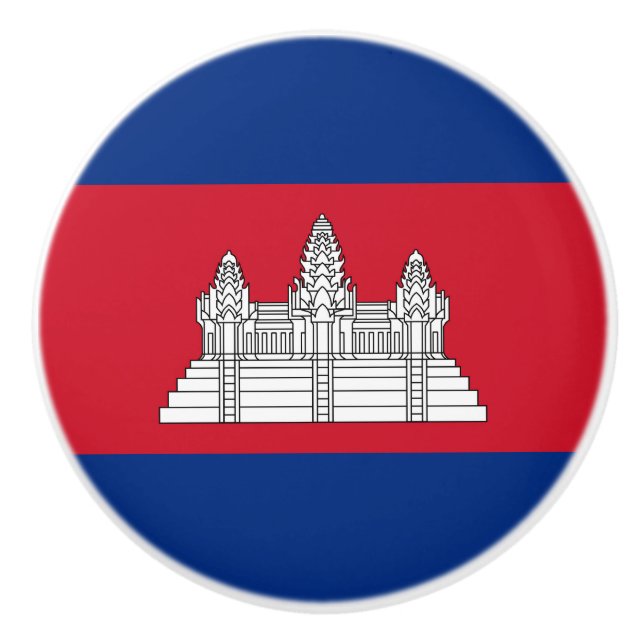 Cambodia flag ceramic knob (Front)