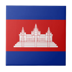 Cambodia Flag Ceramic Tile