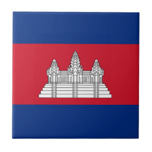 Cambodia flag ceramic tile