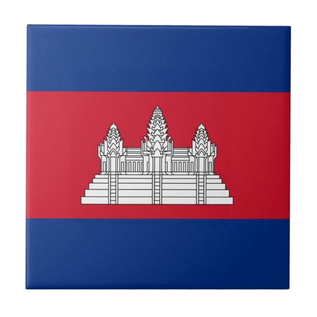 Cambodia flag ceramic tile (Front)