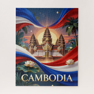 CAMBODIA Flag Heritage Travel Jigsaw Puzzle