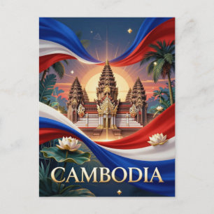 CAMBODIA Flag Heritage Travel Postcard