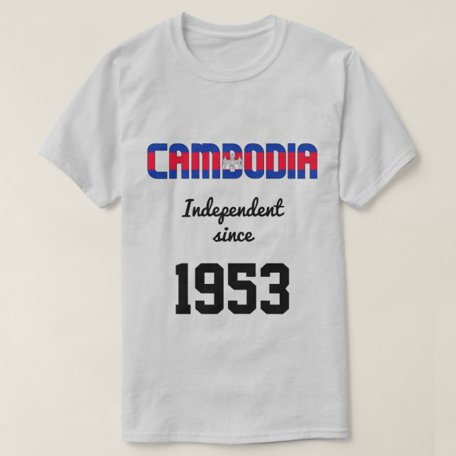 Cambodia Flag Independence Celebration T-Shirt (Design Front)
