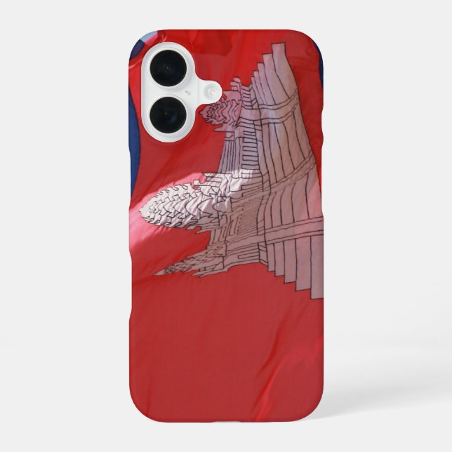 cambodia flag iPhone 16 case (Back)