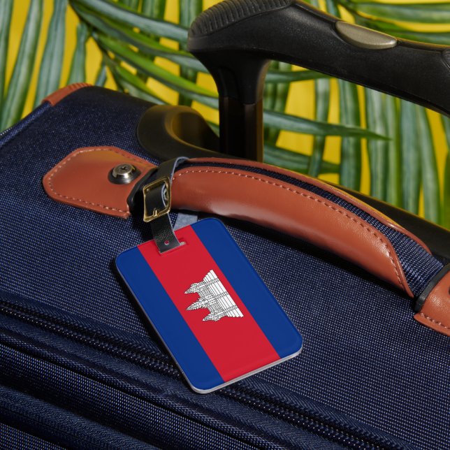 Cambodia flag luggage tag (Front Insitu 1)