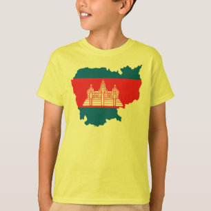 Cambodia flag map T-Shirt