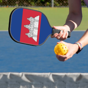 Cambodia flag pickleball paddle