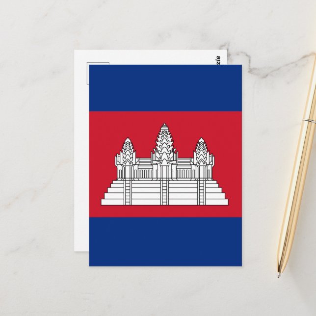 Cambodia flag postcard (Front/Back In Situ)