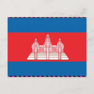 Cambodia Flag Postcard