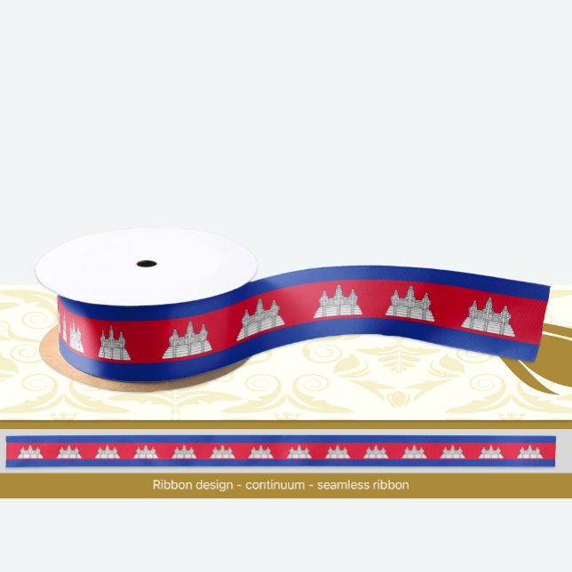 Cambodia Flag ribbon, Cambodia fashion /sports Satin Ribbon (Creator Uploaded)