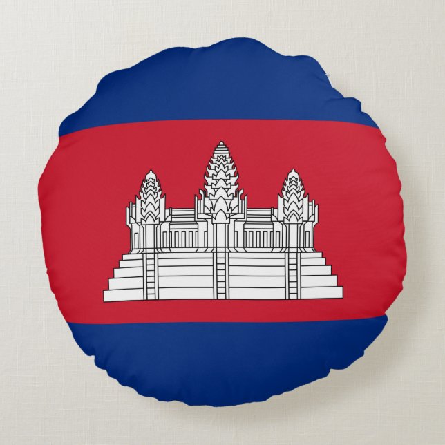 Cambodia flag round cushion (Back)