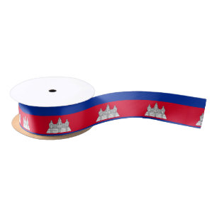 Cambodia Flag Satin Ribbon